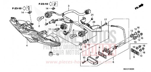 TAILLIGHT (VFR1200FA/FB/FDA/FDB) VFR1200FB de 2011